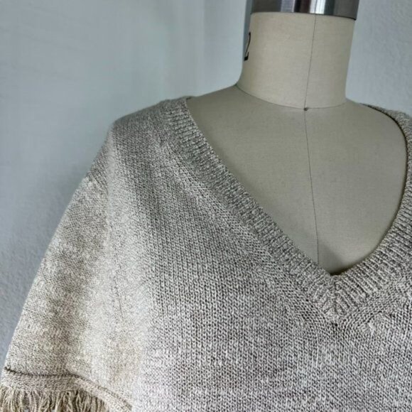 Creatures of Comfort Fringe V Neck Sweater Kendall Jenner - Picture 4 of 10